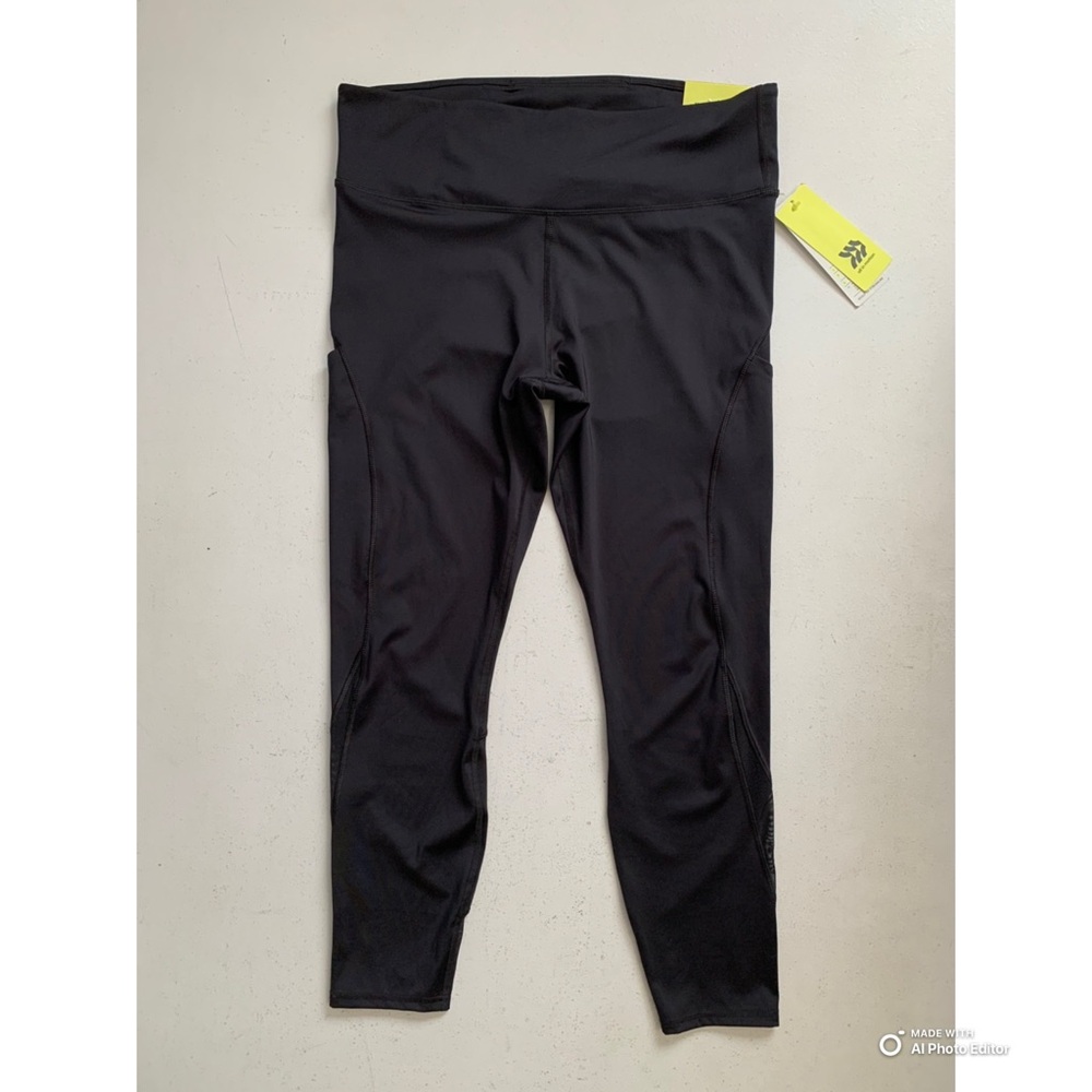 All In Motion XXL Black Sculpted Streamline Leggings Mesh Panel 7/8 Length NWT - Picture 3 of 17